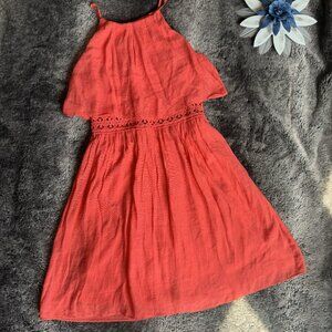 IZ Byer Sleeveless High-Neck Dress with Embroidery Waist Sz 3